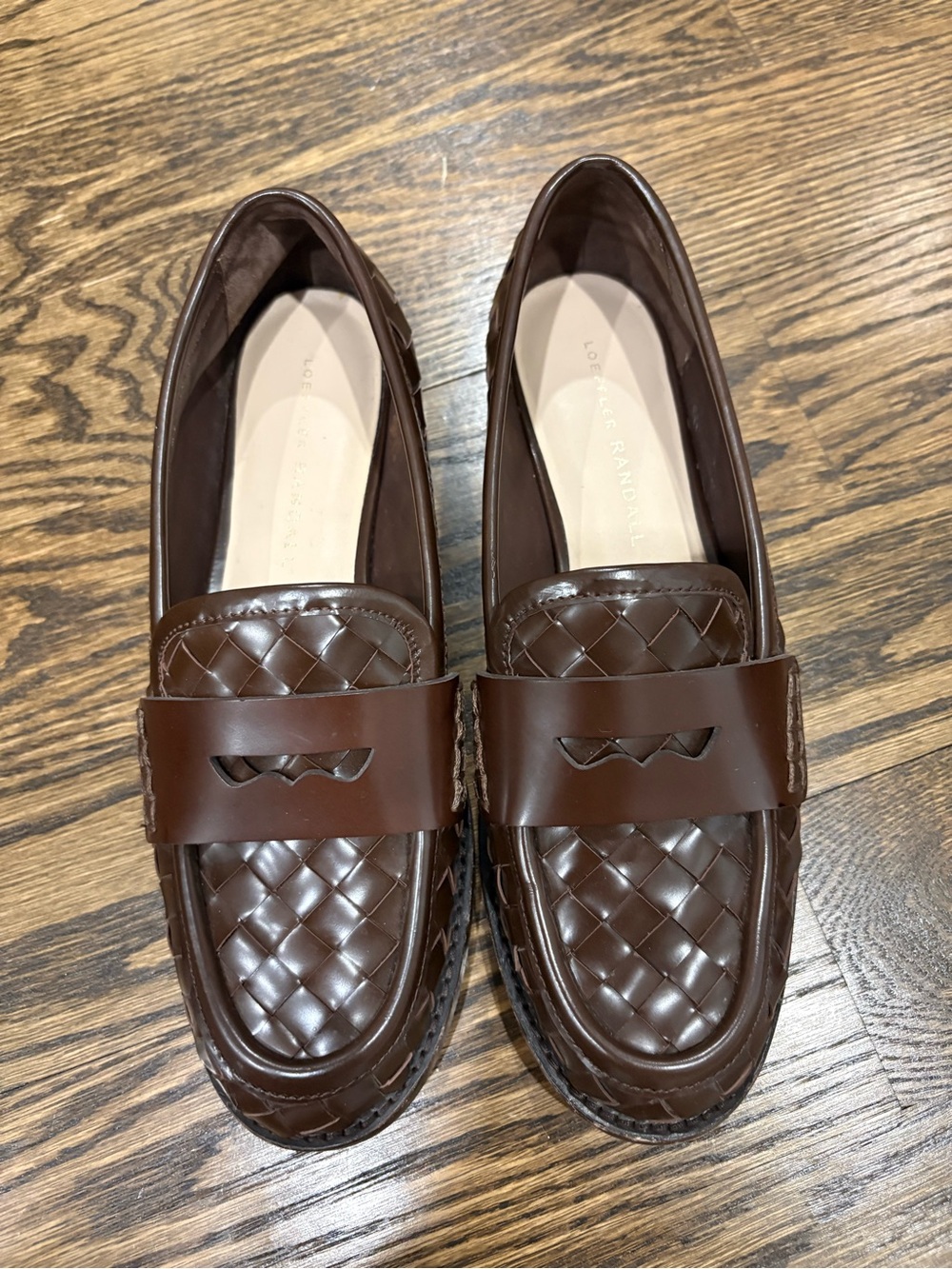 Loeffler Randall Rachel Woven Leather Penny Loafers - Picture 4 of 5